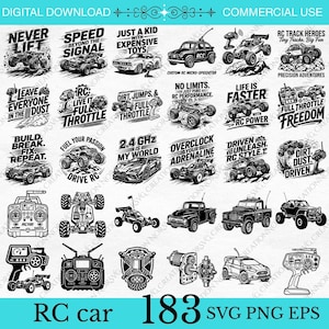 RC Car SVG Bundle, Off Road Hobby Cricut Files (183 Designs)