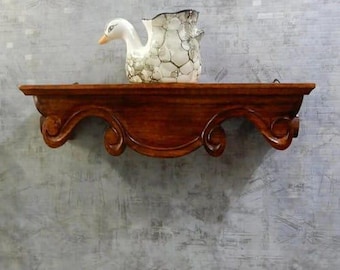 Mensola da parete intagliata a mano, realizzata a mano in legno massello di teak, decorazione per la casa, mensola da appendere al muro, regalo unico, design tradizionale per la casa, bellissima.