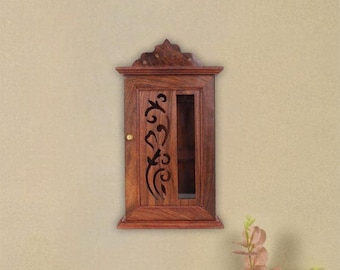 Portachiavi in stile fatto a mano Portachiavi in legno Artigianato a mano Mobiletto Organizzatore da parete, Decorazione rustica tradizionale design unico casa e