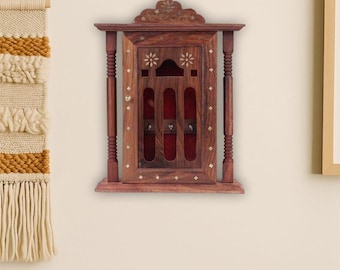 Portachiavi in stile fatto a mano Portachiavi in legno Artigianato a mano Mobiletto Organizzatore da parete, Decorazione rustica tradizionale design unico casa e