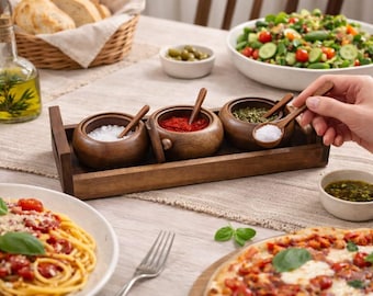 Scatola per spezie in legno di acacia, Masala Dabba con coperchio intarsiato a motivi floreali, 7 scomparti. Scatola per spezie in legno fatta a mano, scomparto per spezie da cucina.