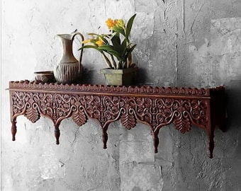 Wooden wall shelve luxury Victoria shelve modern look design solid teakwood wall hanging home decor wall shelve beautiful wall design gift