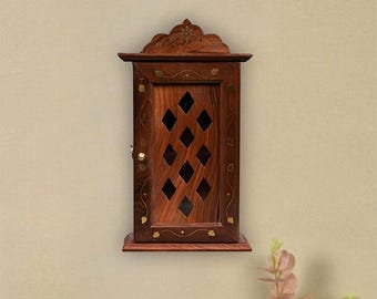 Portachiavi in stile fatto a mano Portachiavi in legno Artigianato a mano Mobiletto Organizzatore da parete, Decorazione rustica tradizionale design unico casa e