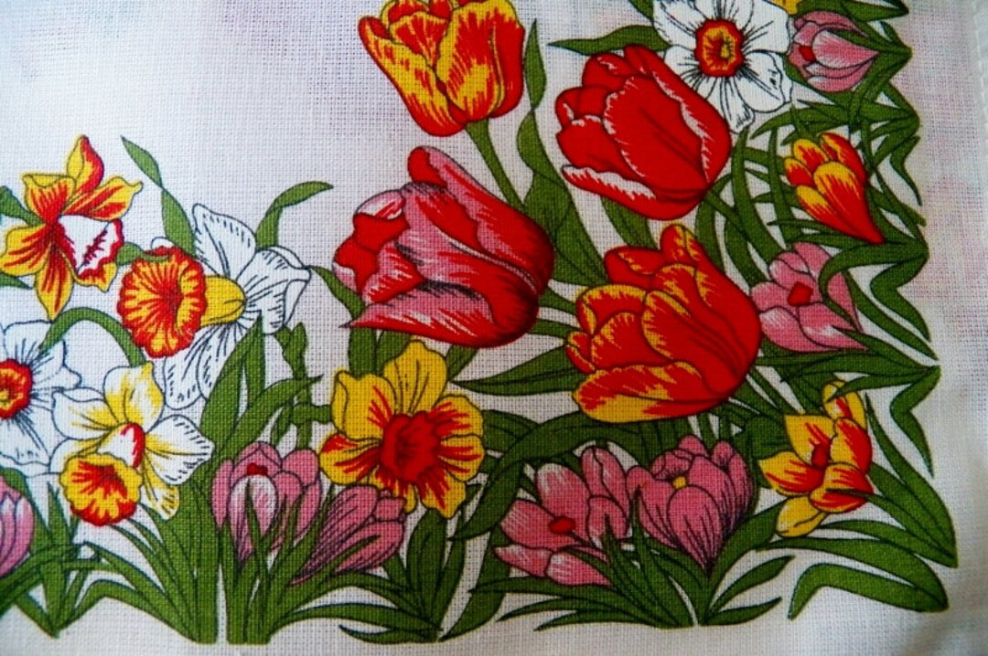 Vintage Spring Flowers PLACEMATS From Holland Set of SIX UNUSED Vibrant Colors 19 X 13 Cheerful