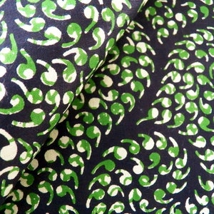 2,50 Meter Afrique/Caribe Polierte Baumwolle Stoff: Schwarz & Grün Floral Print