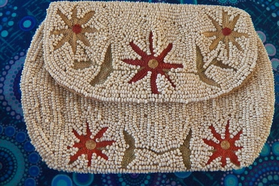 Vintage 1960's Mid Century Beaded Clutch or Wrist… - image 6