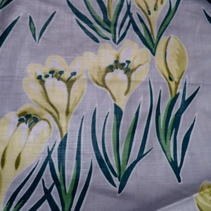 Midcentury Chintz Fabric: Floral Print, 128&quot; x 36&quot; - Rare Everfast Material
