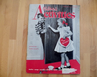 Vintage February 1954 Edition of CHILDREN's ACTIVITIES Magazine in Excellent Condition