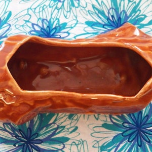 Mid Century CERAMIC LOG PLANTER Great for Succulents Cacti Mid Century CERAMIC LOG PLANTER Great for Succulents Cacti