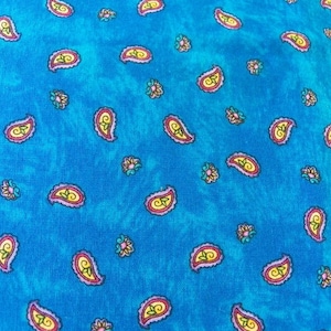 Vintage HENRY GLASS Cotton Fabric &quot;Paisleys in Paradise&quot; Out of Print Sewing Quilting Fabric One Yard @ 42&quot; wide