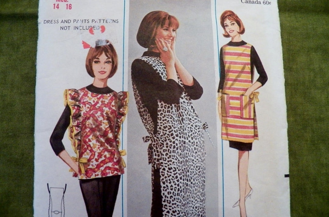 【60s Vintage】Old Apron Chicago today Vintage 1960s Apron Sewing Pattern: Butterick #3309, Size 14-16 - Etsy