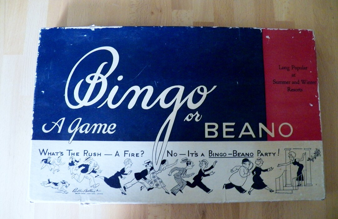 Vintage 1930's BINGO BEANO Game Original Box and Directions Included
