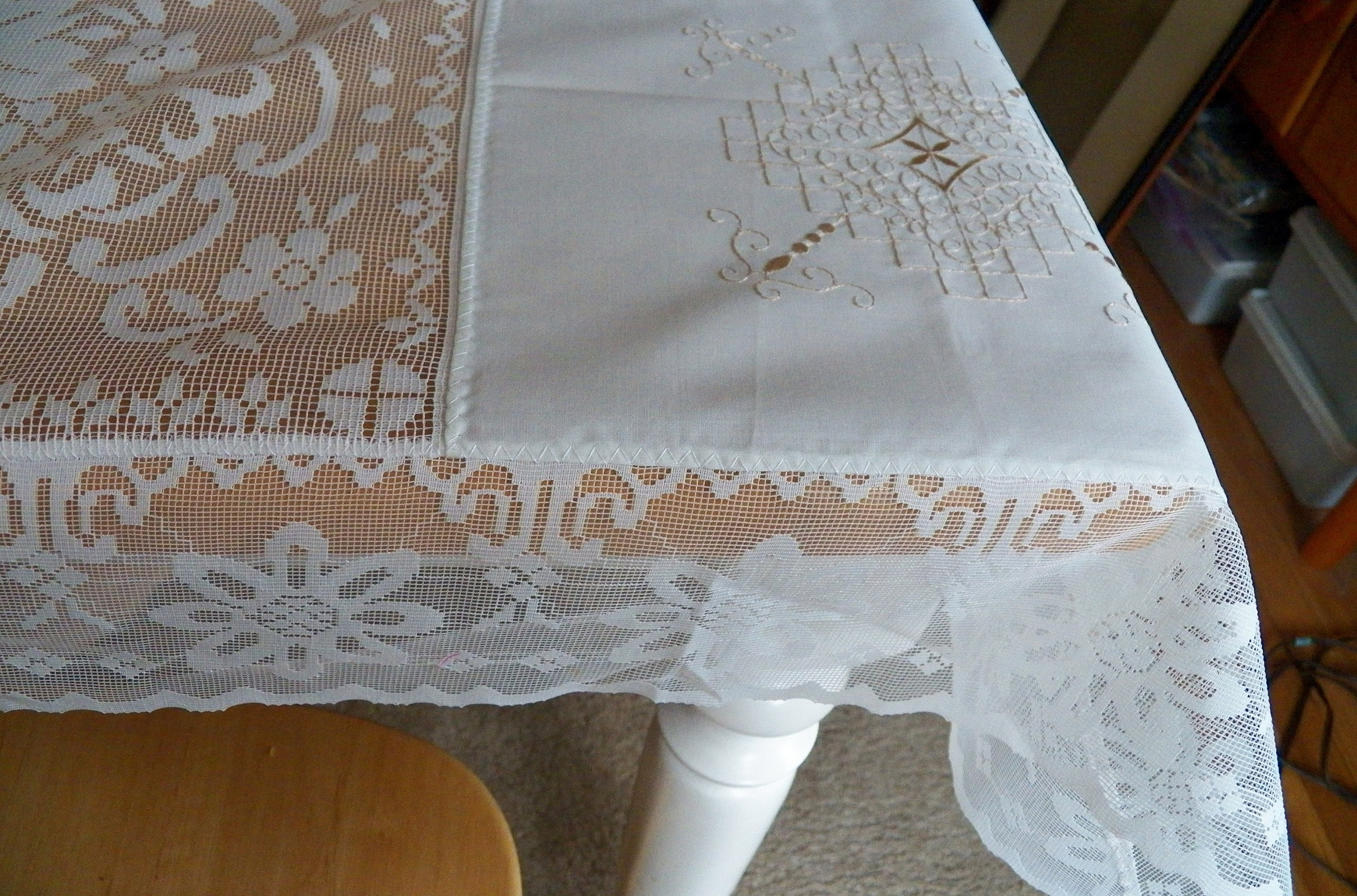 アンティーク ヴィンテージ テーブルクロス カーテン リネン クロシェ
