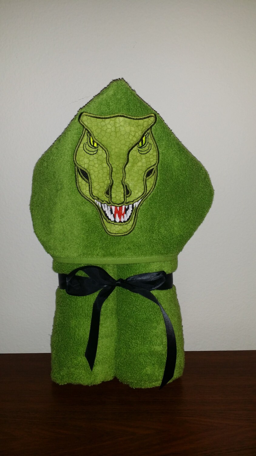 T Rex Dinosaur Hooded Towel
