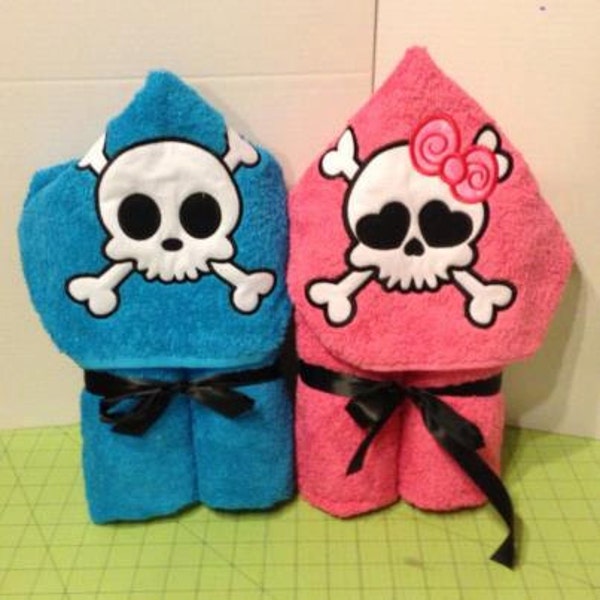 Boy or Girl Skully Hooded Towel