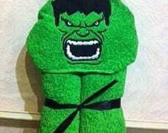 Green Superhero Hooded Towel