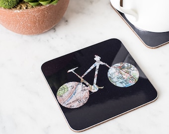 Bike Coaster Gift for a Cyclist - navy