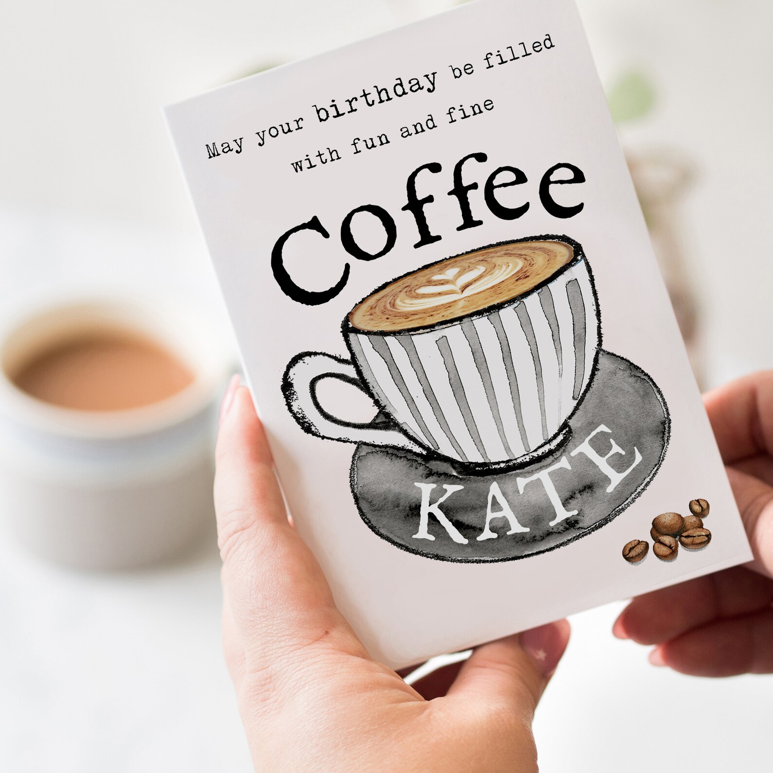 Happy Birthday Coffee Lover Card personalised Etsy