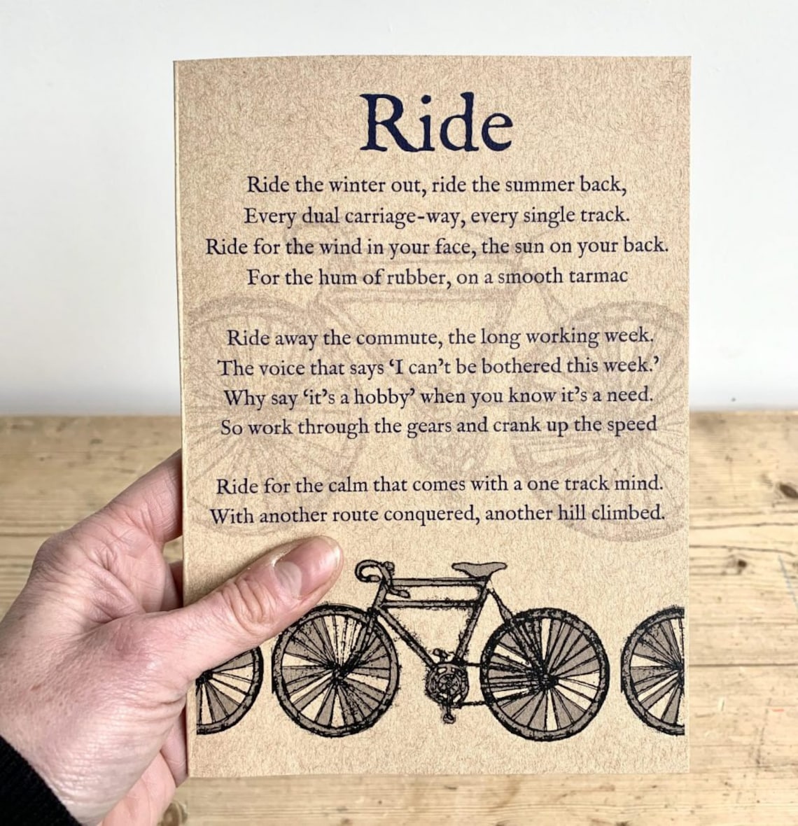 Cycle Poem Notebook Journal gift for a cyclist Etsy