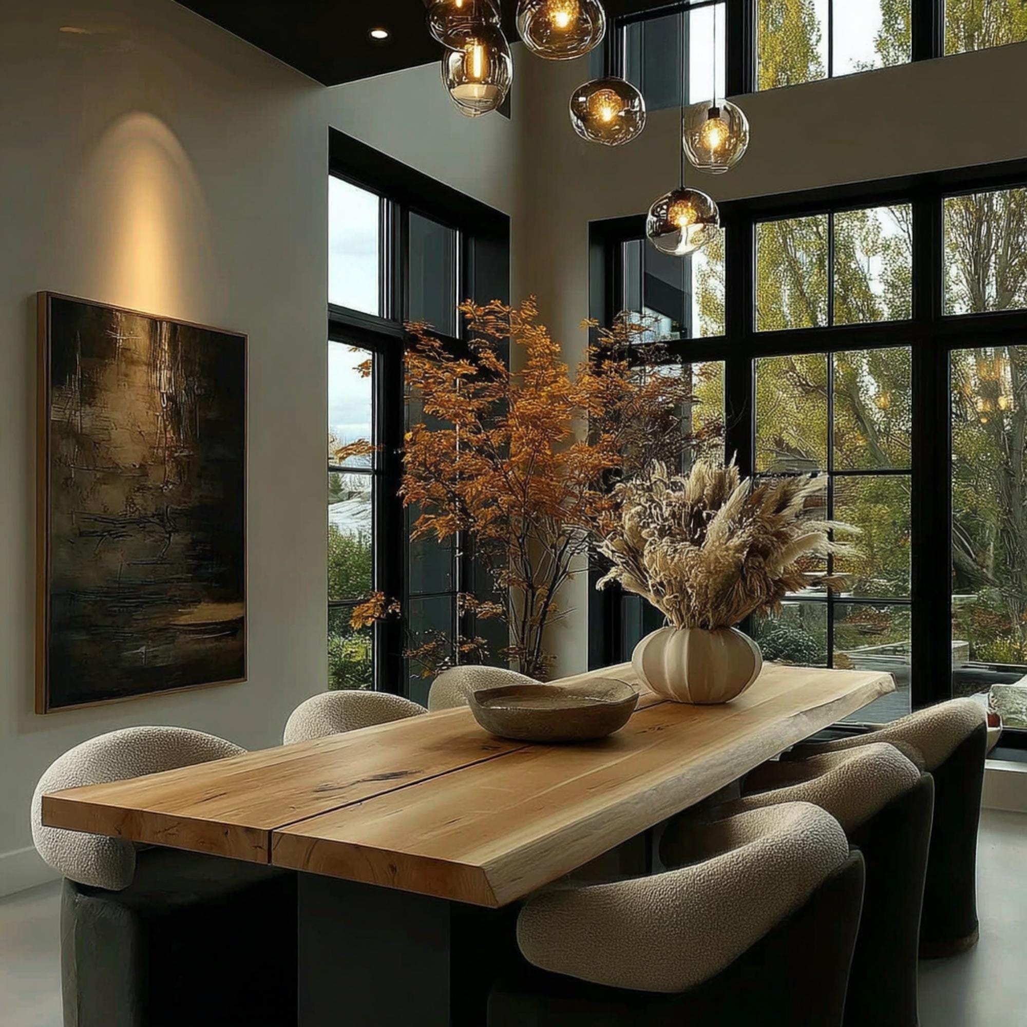 Handmade Solid Wood Dining Table – Live Edge Rustic Farmhouse Furniture ...