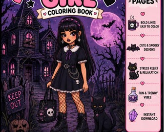 Spooky Girl Bold and Easy Coloring Book