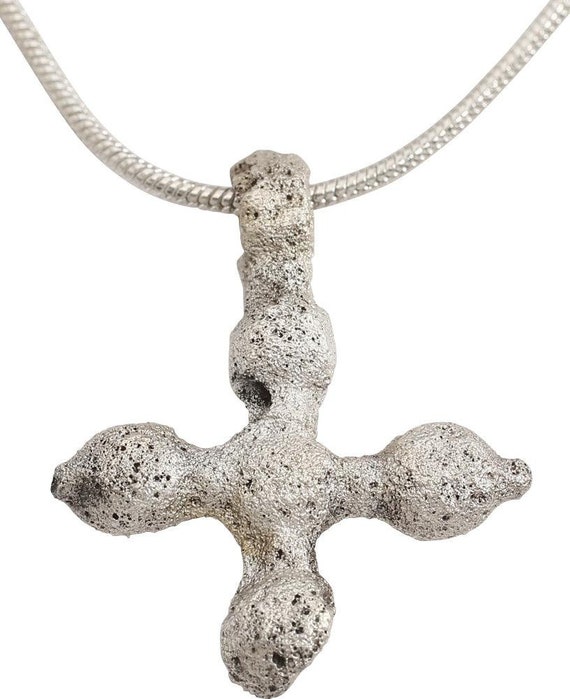 Medieval Christian Cross Necklace C.800-1000 AD - image 3