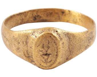Early Christian Gilt Ring C.8th-11th Century Size 10 1/2