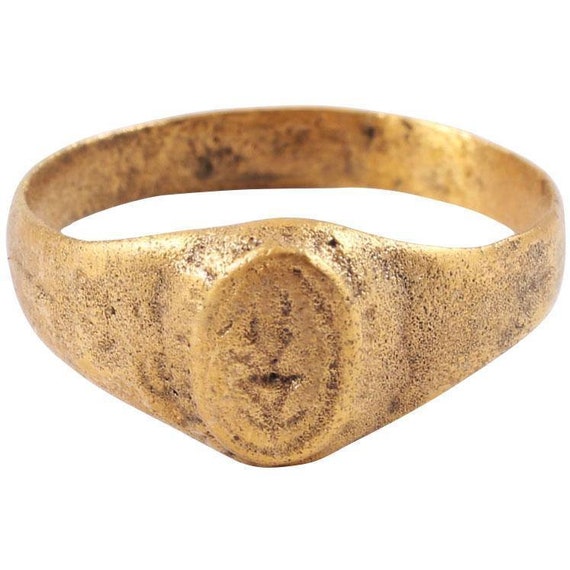 Early Christian Gilt Ring C.8th-11th Century Size 