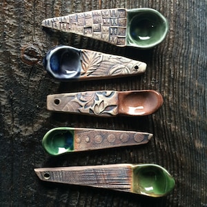 Ceramic Spice Spoon Hand Sculpted image 1