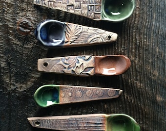 Ceramic Spice Spoon Hand Sculpted