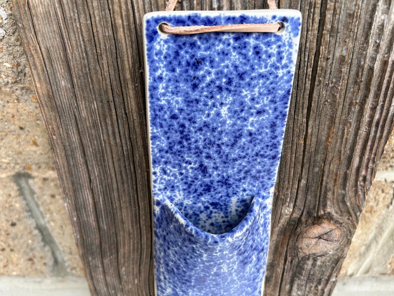 Ceramic Wall Pocket in Splatterware Hand Made image 4