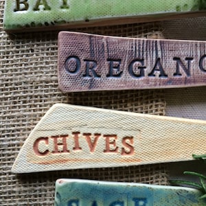 Ceramic Herb Garden Markers Set of 4 and Gift Bag image 3