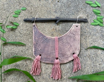 Ceramic Silk and Merino Wall Hanging for the Naturalist