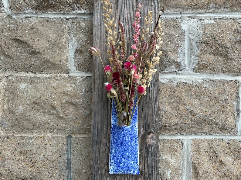 Ceramic Wall Pocket in Splatterware Hand Made image 1