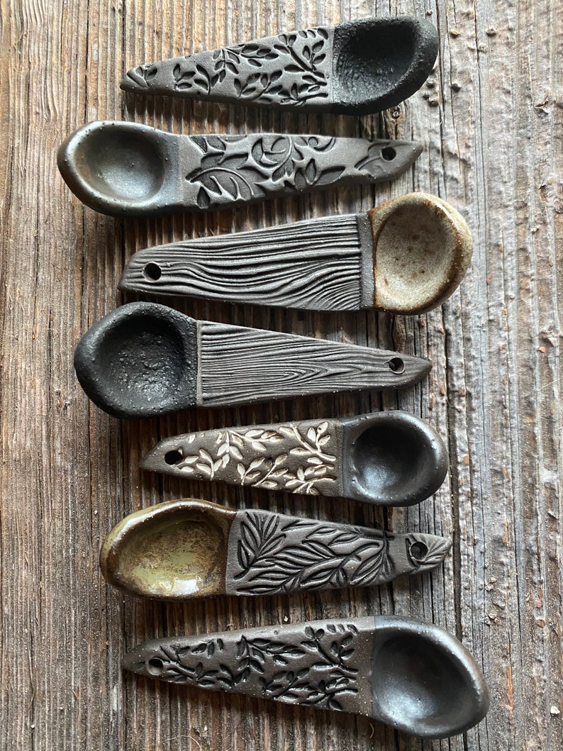 Ceramic Spice Spoon Hand Sculpted image 3