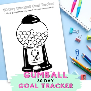 Rastreador de progreso Gumball Machine Rastreador de goles imprimible para niños
