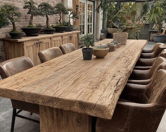 Handmade Walnut Dining Table, Solid Wood Rustic Furniture, Custom Kitchen Table