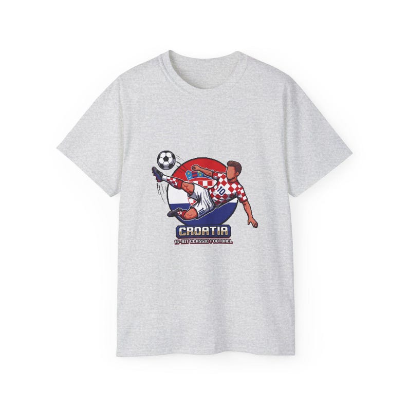 Camiseta de jugador de fútbol croata / Ilustración de patada de fútbol, escudo croata imagen 4
