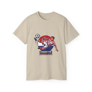 Camiseta de jugador de fútbol croata / Ilustración de patada de fútbol, escudo croata imagen 6
