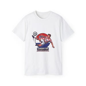 Camiseta de jugador de fútbol croata / Ilustración de patada de fútbol, escudo croata imagen 3
