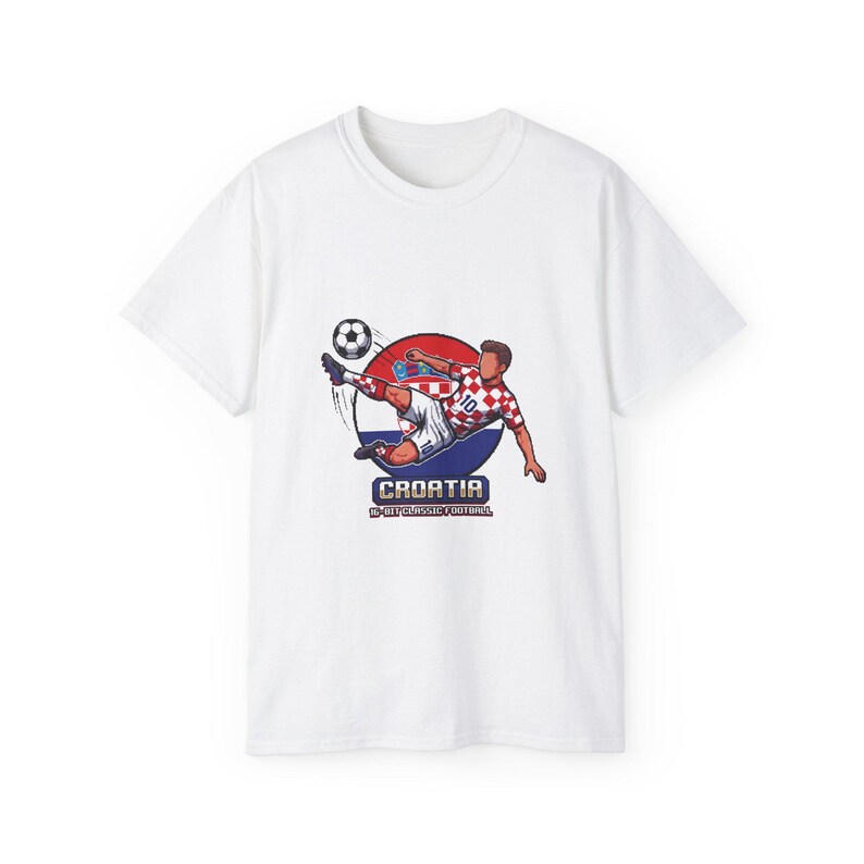 Camiseta de jugador de fútbol croata / Ilustración de patada de fútbol, escudo croata imagen 3