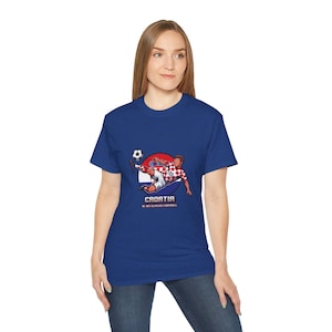 Camiseta de jugador de fútbol croata / Ilustración de patada de fútbol, escudo croata imagen 1