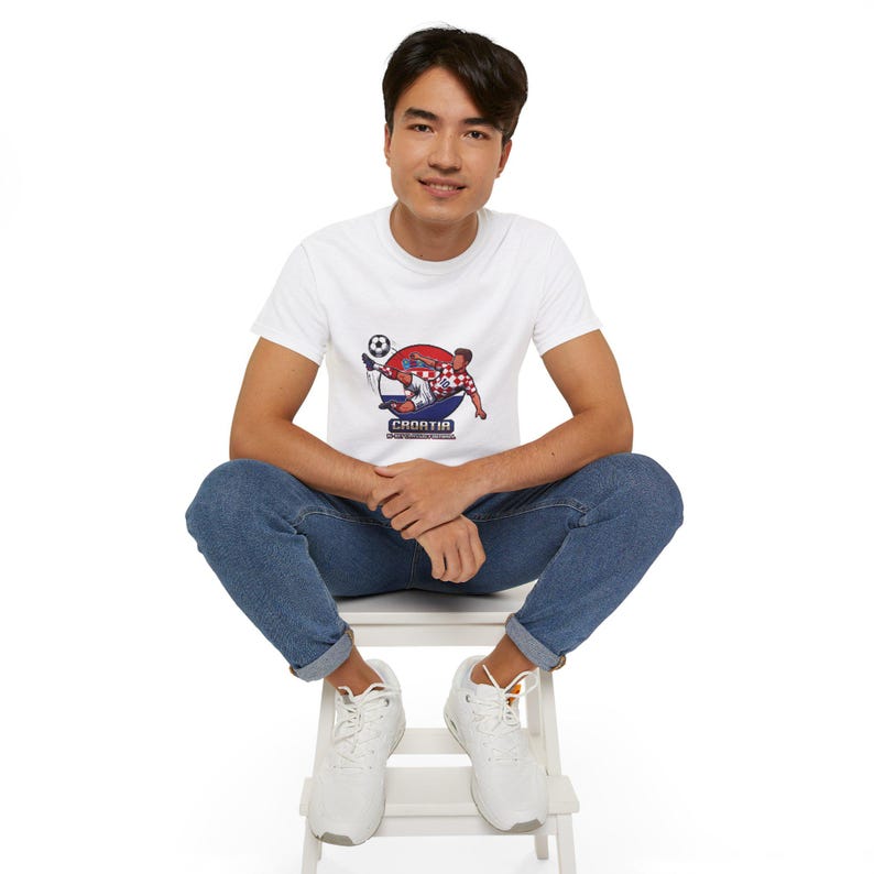 Camiseta de jugador de fútbol croata / Ilustración de patada de fútbol, escudo croata imagen 17
