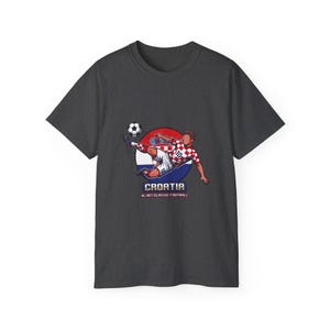Camiseta de jugador de fútbol croata / Ilustración de patada de fútbol, escudo croata imagen 9