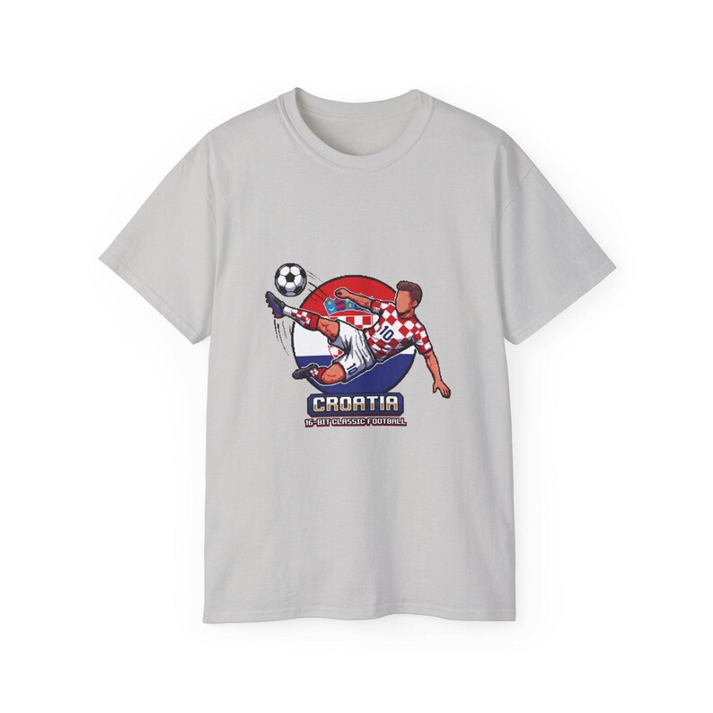 Camiseta de jugador de fútbol croata / Ilustración de patada de fútbol, escudo croata imagen 7