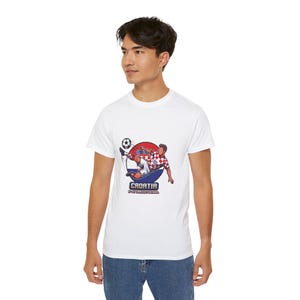 Camiseta de jugador de fútbol croata / Ilustración de patada de fútbol, escudo croata imagen 15