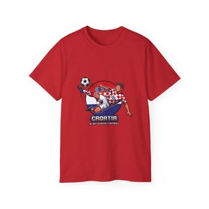 Camiseta de jugador de fútbol croata / Ilustración de patada de fútbol, escudo croata imagen 12