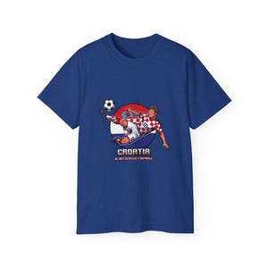Camiseta de jugador de fútbol croata / Ilustración de patada de fútbol, escudo croata imagen 2
