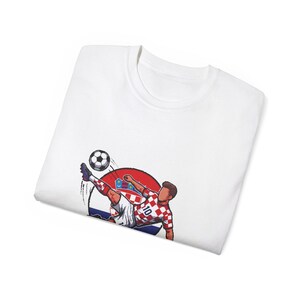 Camiseta de jugador de fútbol croata / Ilustración de patada de fútbol, escudo croata imagen 16