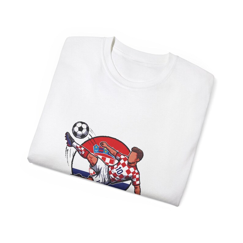 Camiseta de jugador de fútbol croata / Ilustración de patada de fútbol, escudo croata imagen 16